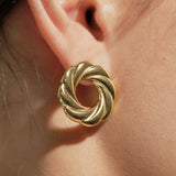 Shape of Sound Gold Braided Earrings