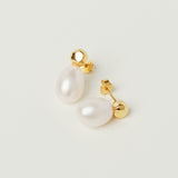 Baroque Pearl and Gold Earrings