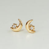 Lunette Gold Stud Earring