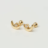 Lunette Gold Stud Earring